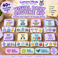 Lumora Minds Visual Daily Routine Kit — Printable Routine, Communication & Choice Cards