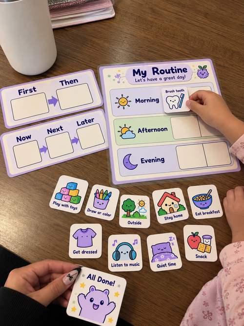 Lumora Minds Visual Daily Routine Kit — Printable Routine, Communication & Choice Cards