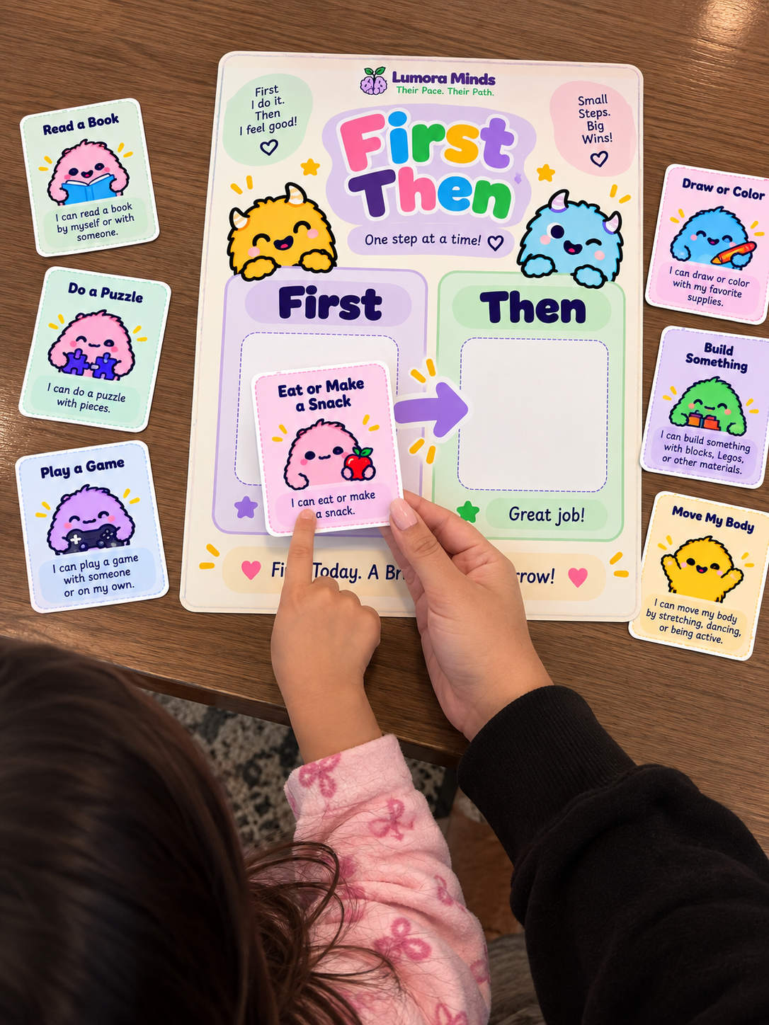 Lumora Minds Visual Daily Routine Kit — Printable Routine, Communication & Choice Cards