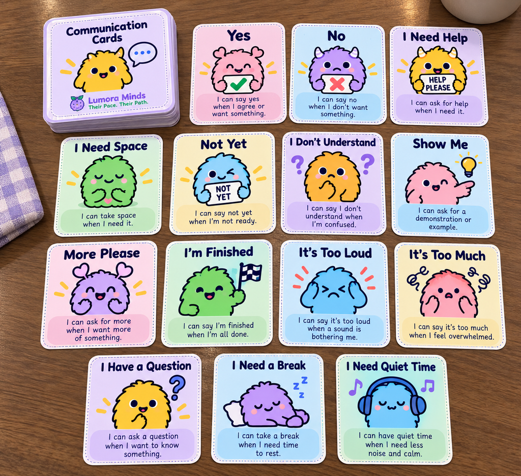 Lumora Minds Visual Daily Routine Kit — Printable Routine, Communication & Choice Cards