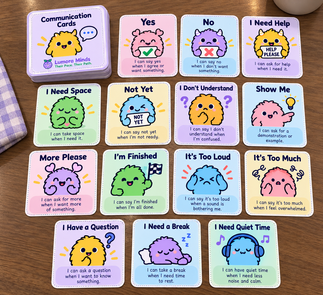 Lumora Minds Visual Daily Routine Kit — Printable Routine, Communication & Choice Cards