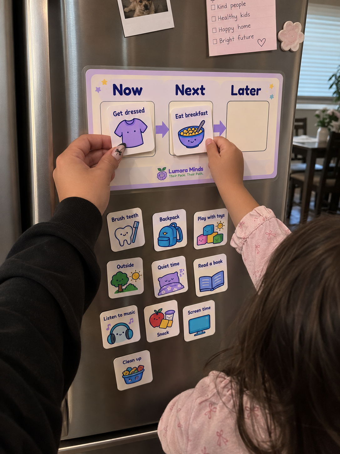 Lumora Minds Visual Daily Routine Kit — Printable Routine, Communication & Choice Cards