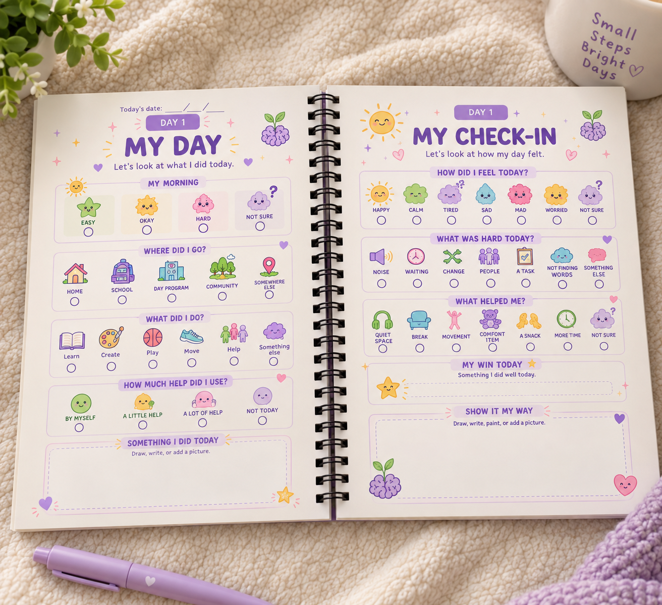 30-Day Guided Visual Routine & Feelings Journal