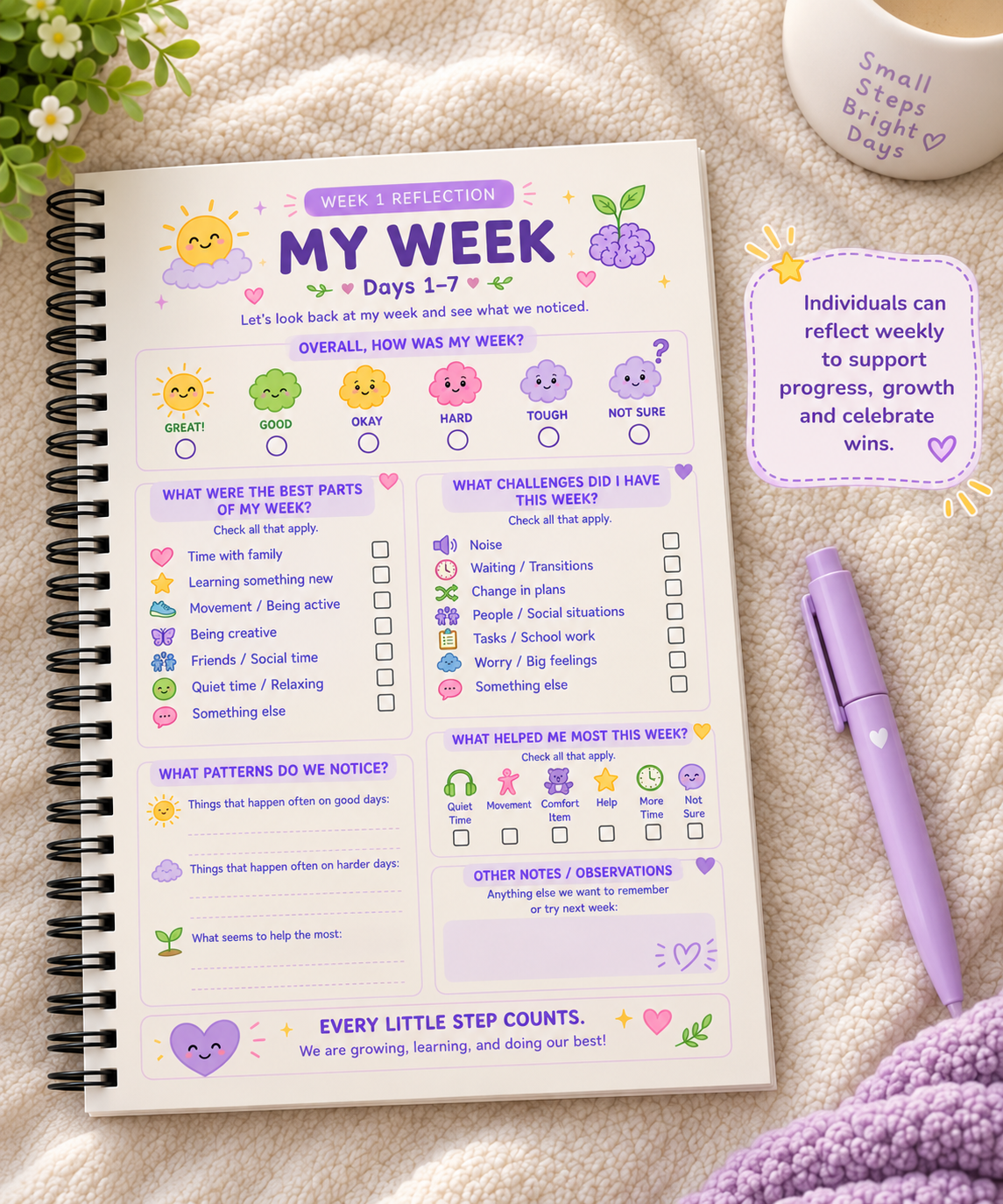 30-Day Guided Visual Routine & Feelings Journal