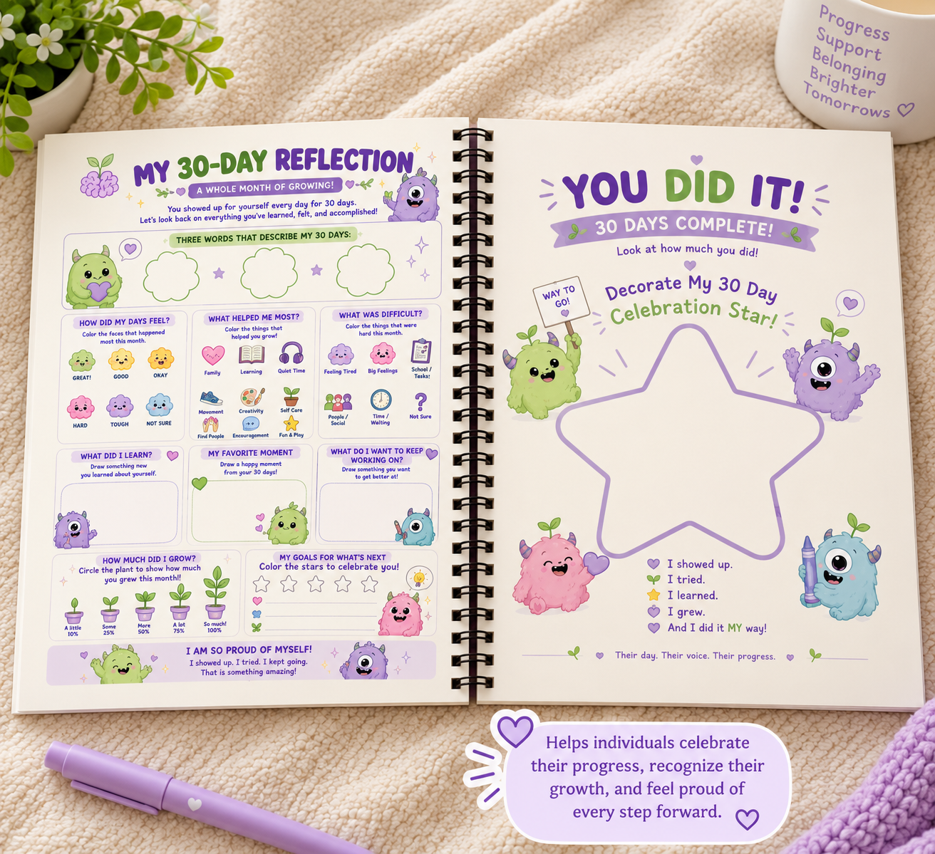 30-Day Guided Visual Routine & Feelings Journal